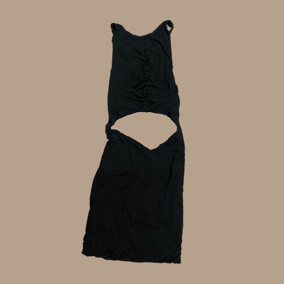 BLACK CUT OUT MINI DRESS - Picture 1 of 5